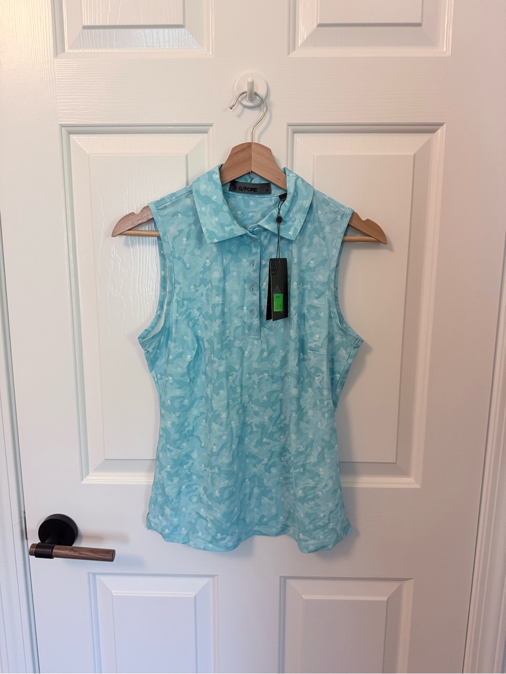 G/FORE Light Aqua Sleeveless Polo Tank Top